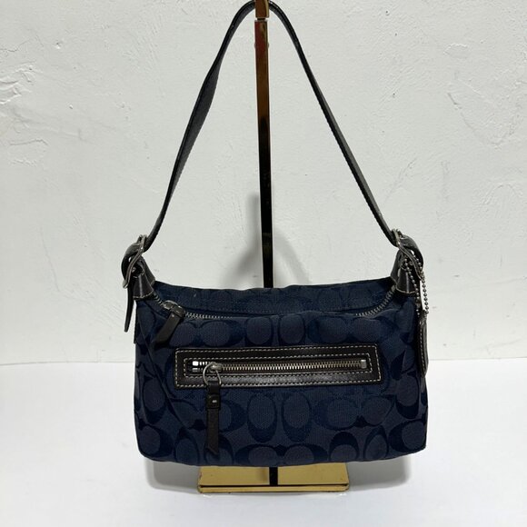 Coach Navy Womens Signature Shoulder Mini Bag - Picture 3 of 14